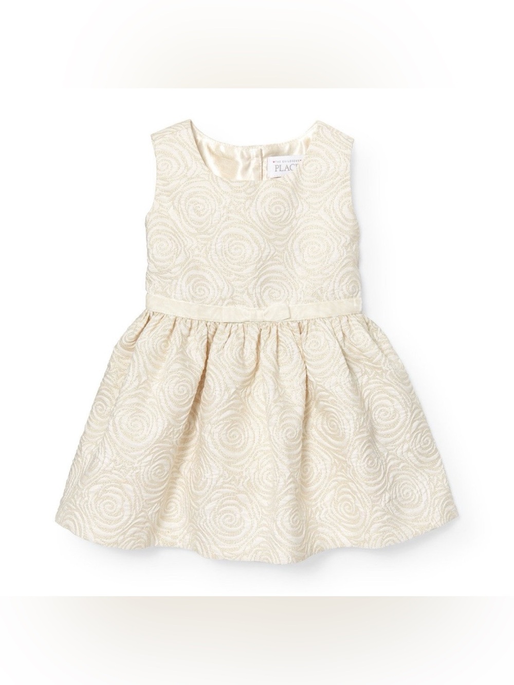 The Children's Place Ivory Rose Jacquard Fit-and-Flare Dress